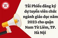 Quận Nam Từ Liêm Tuyển Dụng Viên Chức Giáo Dục 2024